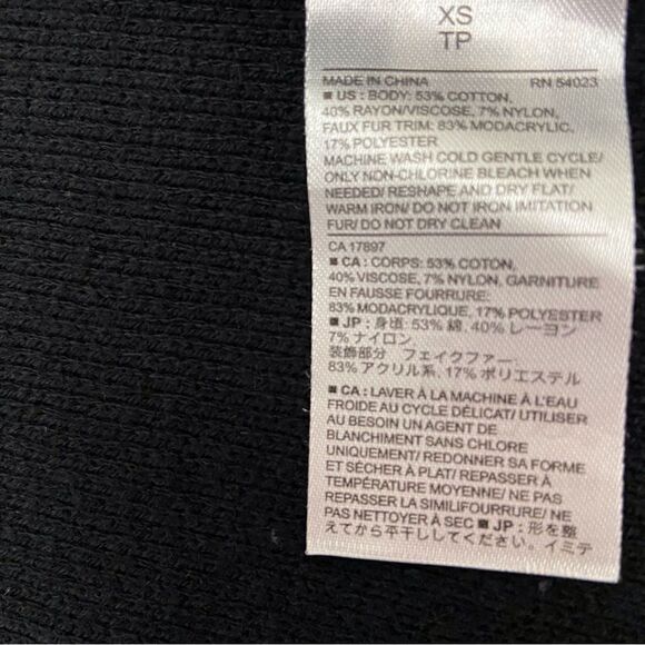 BANANA Republic black cardigan faux fur and cotton vest cardigan in XS - Picture 9 of 14